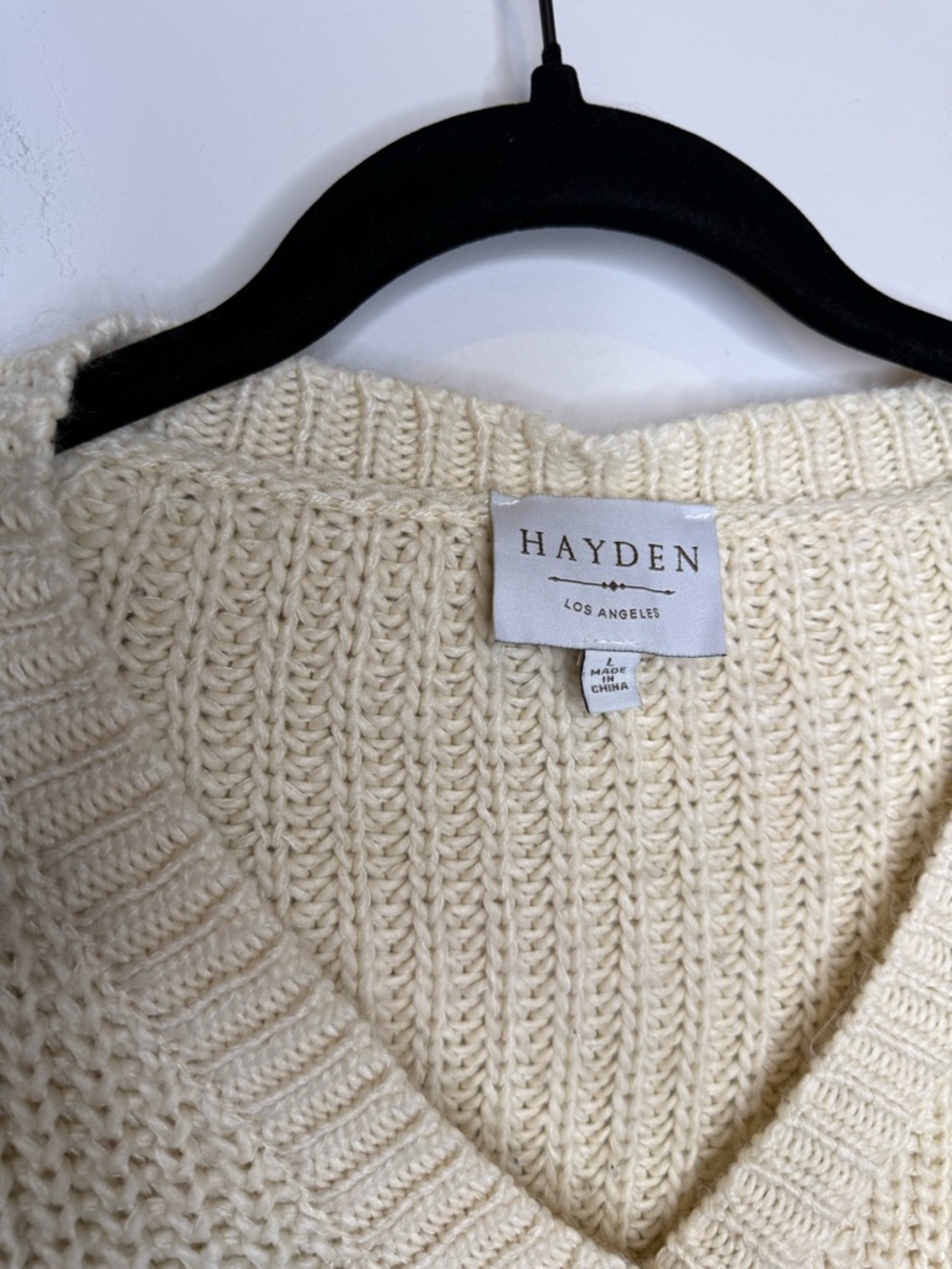 Hayden Los Angeles cream crochet crop sweater - Picture 5 of 7